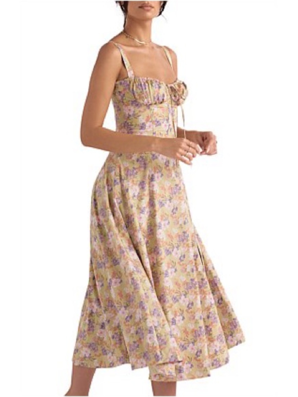 House of CB Olive Green Floral Maxi Dress - Picture 6 of 6